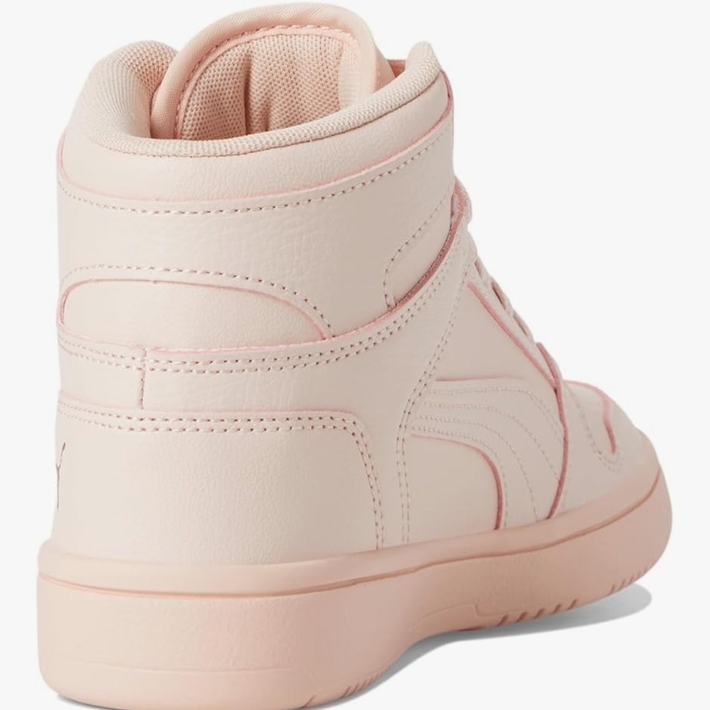 Girl's Fashion Sneakers Puma Rebound Layup Valentine JR Island Pink-goldSize 6.5 - Picture 5 of 8